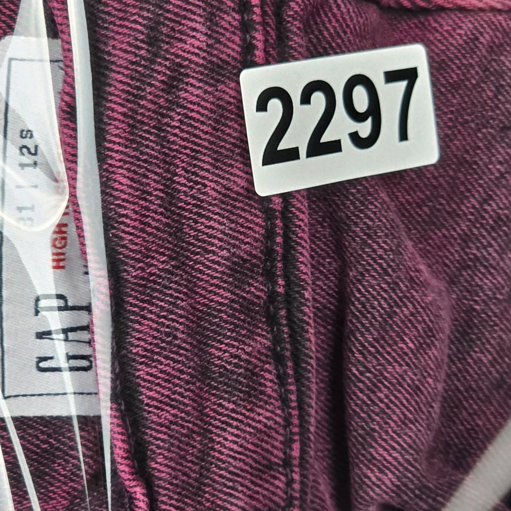 GAP High Rise Stride Jeans Women 31 12S Burgundy Overdyed Regenerative Cotton - Picture 11 of 11